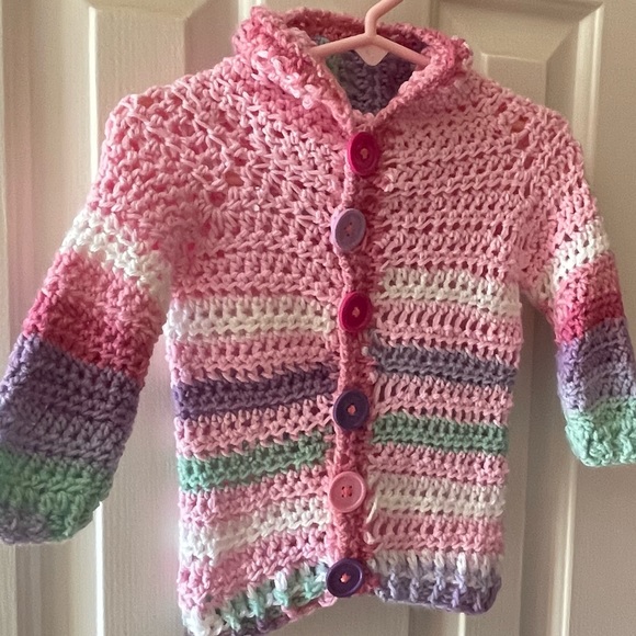 Handmade Crochet Baby Girl Sweater - Picture 10 of 12